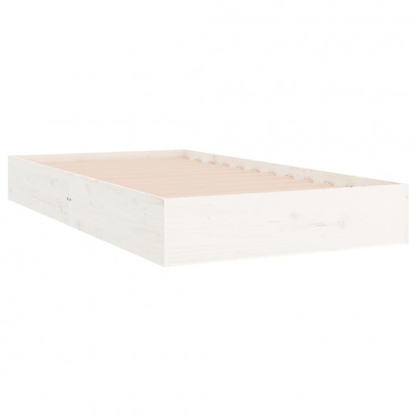 Cadre de lit blanc bois massif 100x200 cm