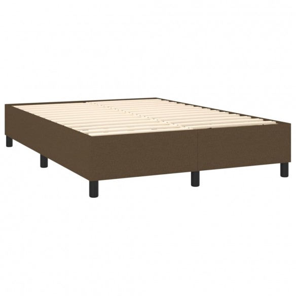 Cadre de lit matelas LED Marron foncé 140x200 cm