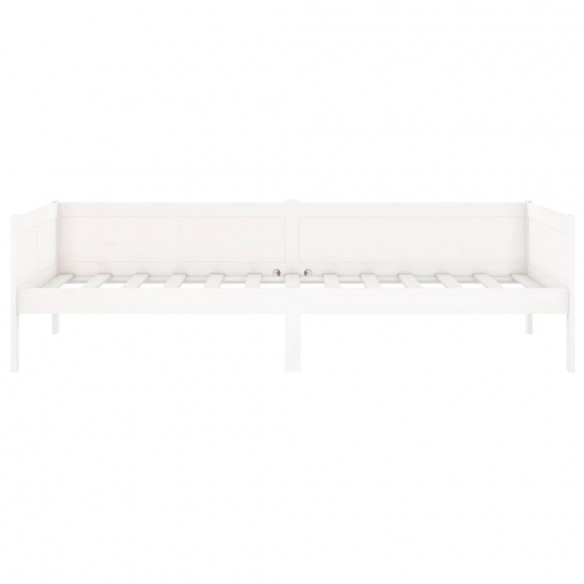 Lit de jour blanc bois de pin massif 90x200 cm