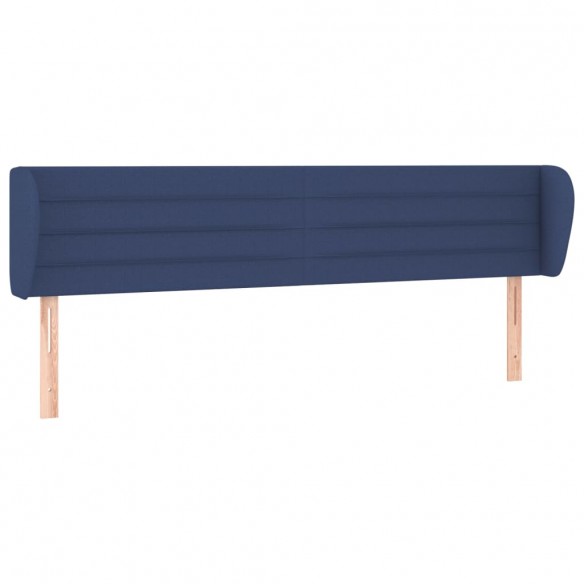 Tête de lit avec oreilles Bleu 203x23x78/88 cm Tissu