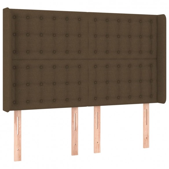 Cadre de lit matelas et LED Marron foncé 140x200 cm