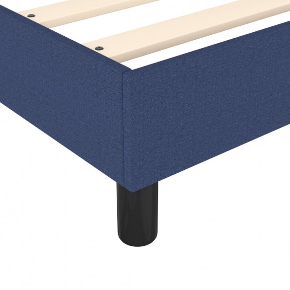 Cadre de lit avec matelas Bleu 90x190 cm Tissu