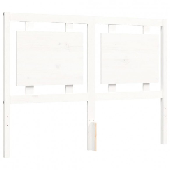 Cadre de lit avec tête de lit blanc 140x190 cm bois massif