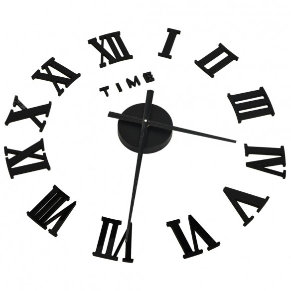 Horloge murale 3D Design moderne Noir 100 cm XXL