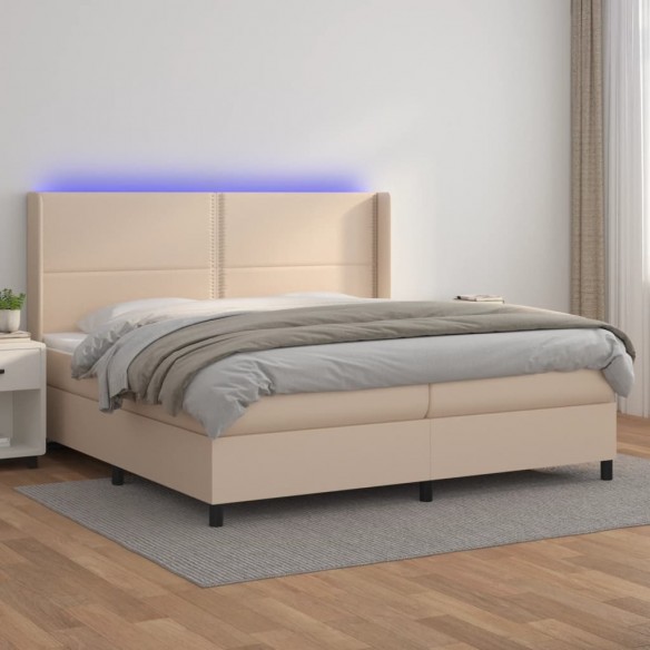 Cadre de lit matelas LED Cappuccino 200x200 cm