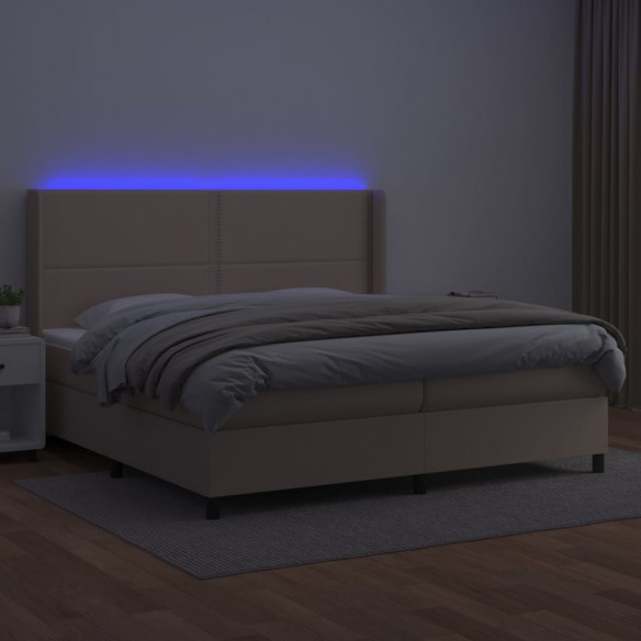 Cadre de lit matelas LED Cappuccino 200x200 cm