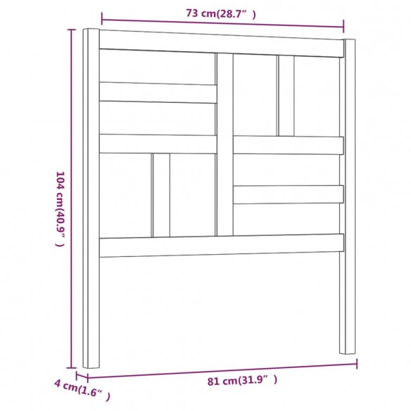 Tête de lit Blanc 81x4x104 cm Bois massif de pin