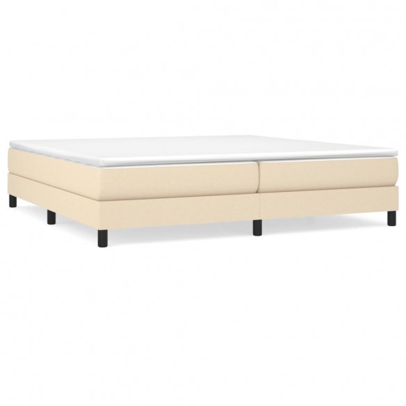 Cadre de lit avec matelas Crème 200x200 cm Tissu