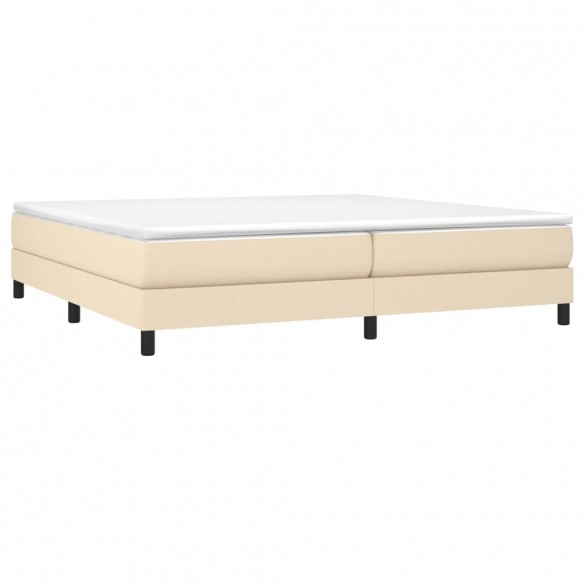 Cadre de lit avec matelas Crème 200x200 cm Tissu