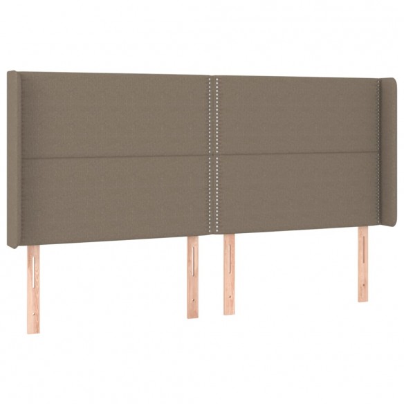 Tête de lit avec oreilles Taupe 203x16x118/128 cm Tissu