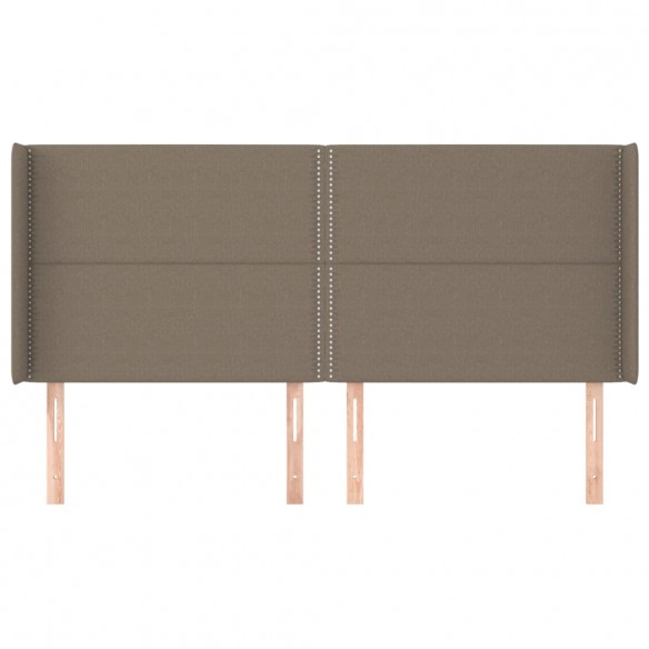 Tête de lit avec oreilles Taupe 203x16x118/128 cm Tissu