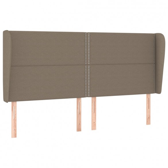 Tête de lit avec oreilles Taupe 203x23x118/128 cm Tissu