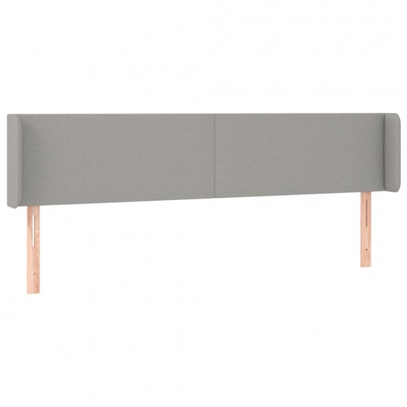 Tête de lit à LED Gris clair 203x16x78/88 cm Tissu