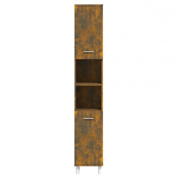 Armoire de bain Chêne fumé 30x30x179 cm Bois d'ingénierie