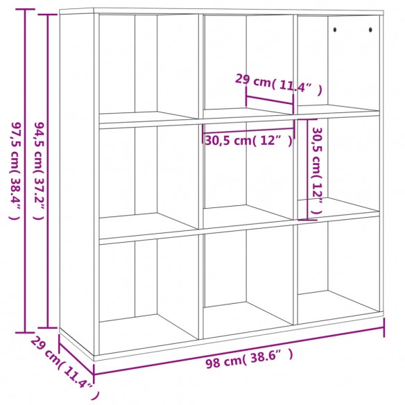 Armoire à livres Chêne fumé 98x30x98 cm