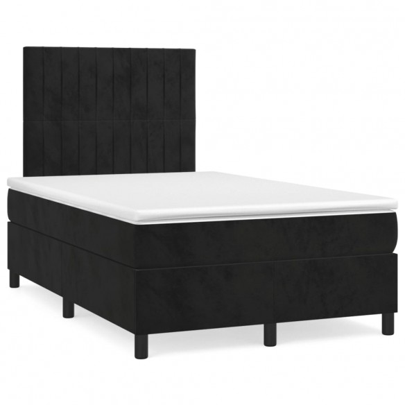 Cadre de lit avec matelas Noir 120x200 cm Velours