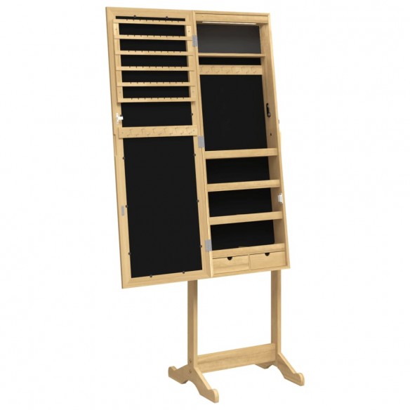 Armoire à bijoux miroir avec lumières LED sur pied