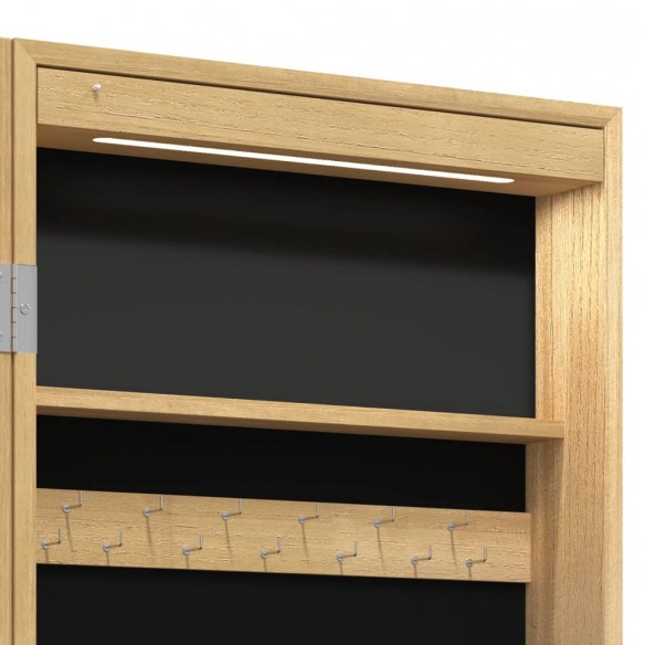 Armoire à bijoux miroir avec lumières LED sur pied