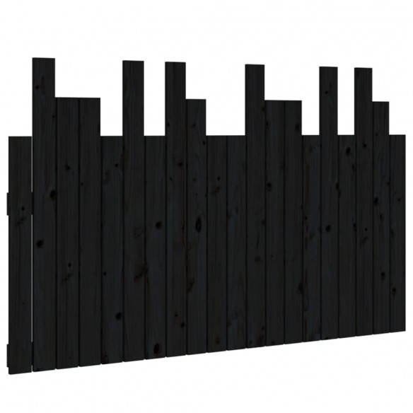 Tête de lit murale Noir 127,5x3x80 cm Bois massif de pin