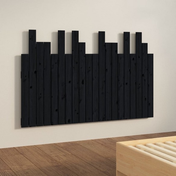 Tête de lit murale Noir 127,5x3x80 cm Bois massif de pin