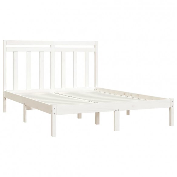 Cadre de lit Blanc Bois de pin massif 140x190 cm