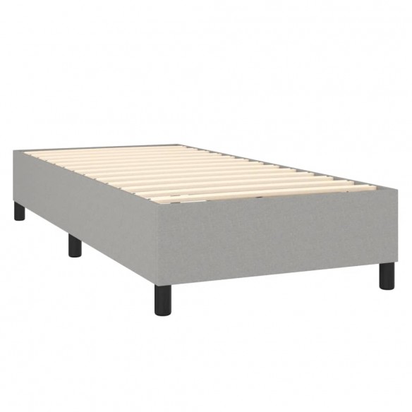 Cadre de lit matelas LED Gris clair 100x200 cm Tissu