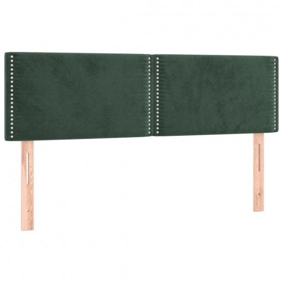 Cadre de lit et matelas Vert foncé 140x200cm Velours