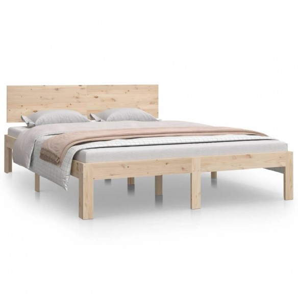 Cadre de lit bois massif 135x190 cm double