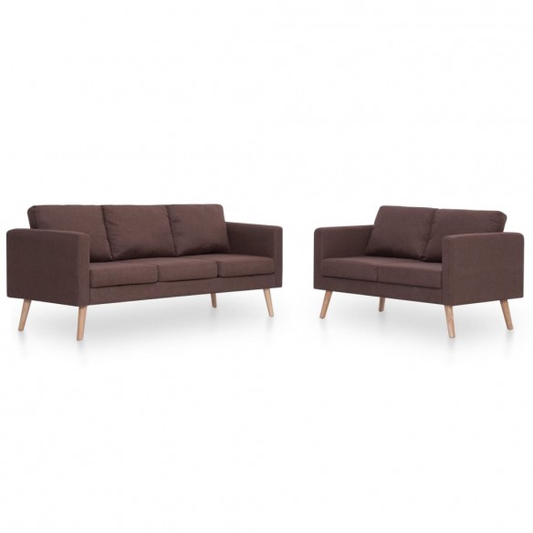 Ensemble de canapé 2 pcs Tissu Marron