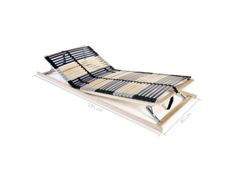 Sommiers à lattes 2 pcs avec 42 lattes 7 zones 80x200 cm