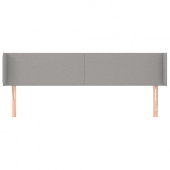 Tête de lit avec oreilles Gris clair 203x16x78/88 cm Tissu