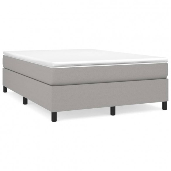 Cadre de lit avec matelas Gris clair 140x190cm Tissu