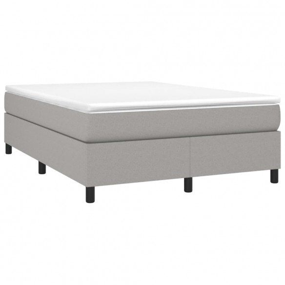 Cadre de lit avec matelas Gris clair 140x190cm Tissu