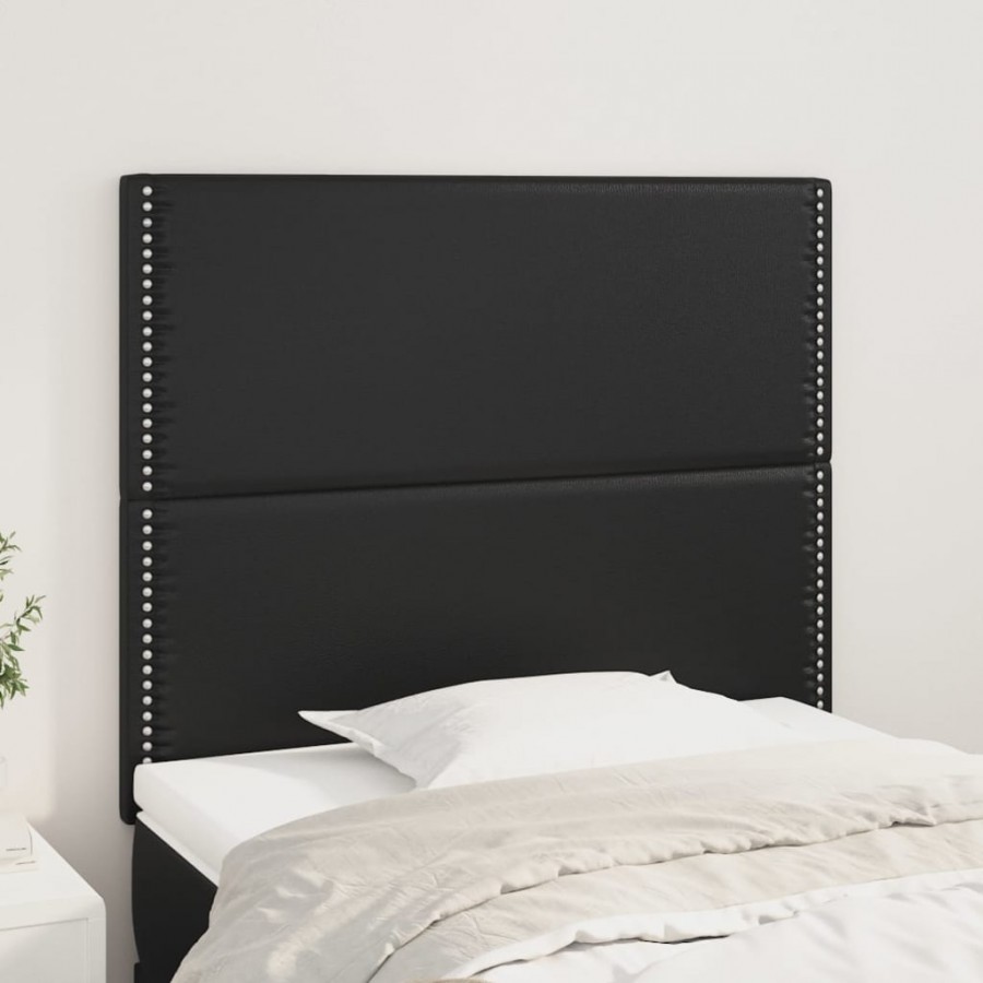 Têtes de lit 2 pcs Noir 80x5x78/88 cm Similicuir