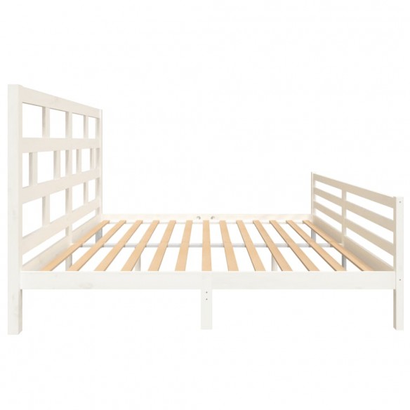 Cadre de lit Blanc Bois de pin massif 200x200 cm