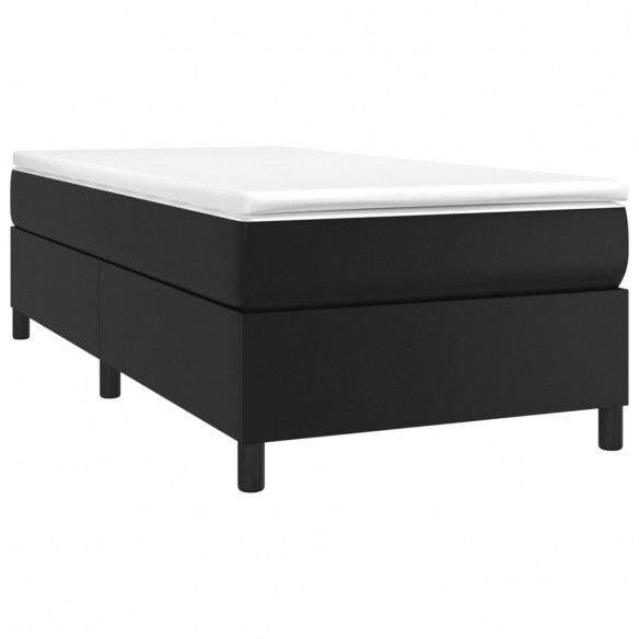 Cadre de lit avec matelas Noir 90x190 cm Similicuir