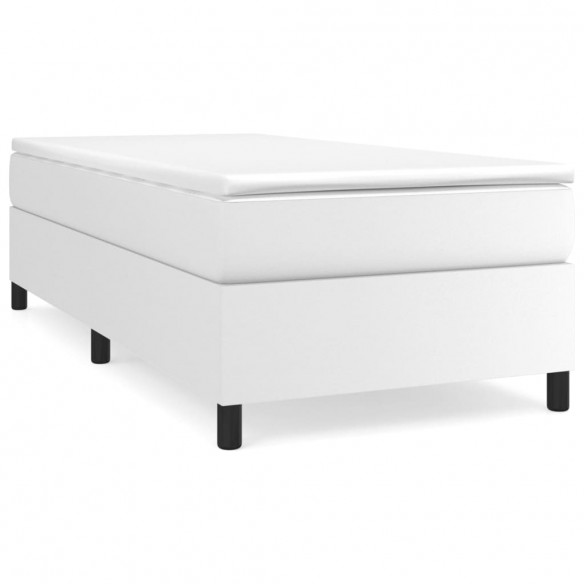 Cadre de lit avec matelas Blanc 80x200 cm Similicuir