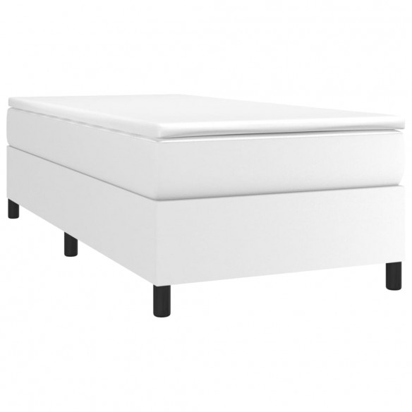 Cadre de lit avec matelas Blanc 80x200 cm Similicuir