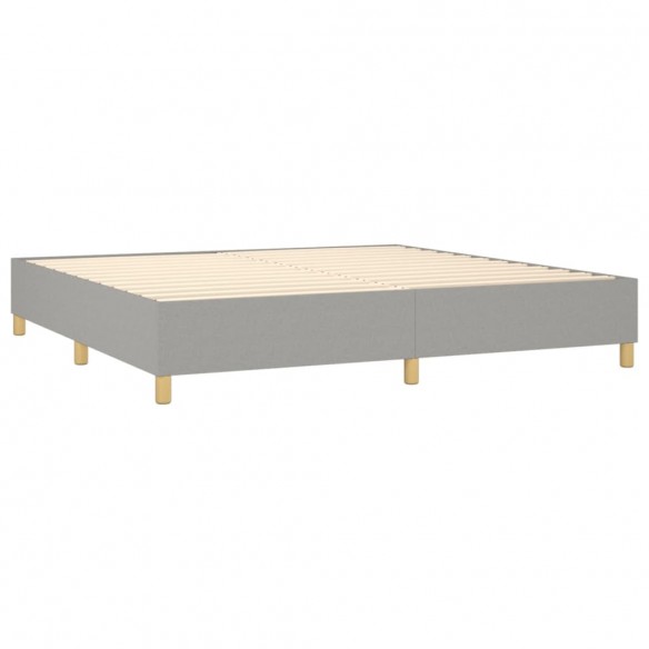 Cadre de lit et matelas et LED Gris clair 200x200 cm