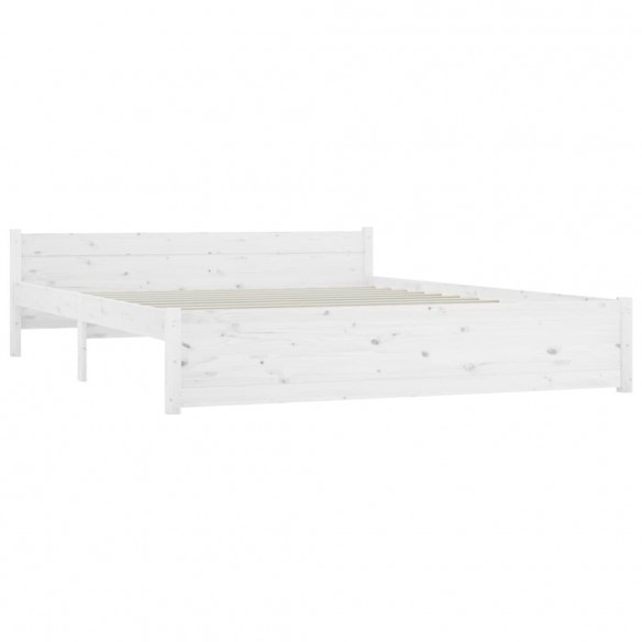 Cadre de lit Blanc Bois massif 140x190 cm