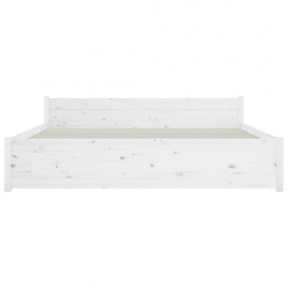 Cadre de lit Blanc Bois massif 140x190 cm