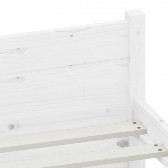 Cadre de lit Blanc Bois massif 140x190 cm