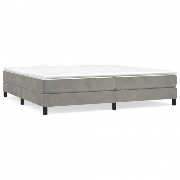 Cadre de lit et matelas Gris clair 200x200cm Velours