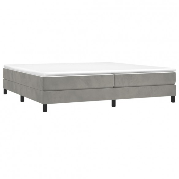 Cadre de lit et matelas Gris clair 200x200cm Velours