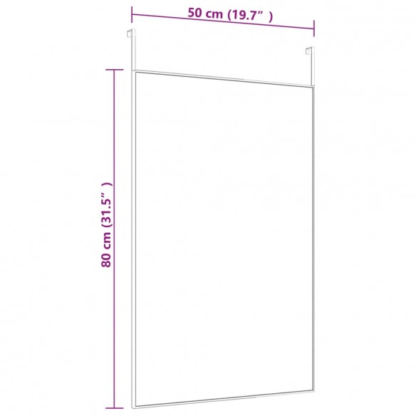 Miroir de porte Noir 50x80 cm Verre et aluminium