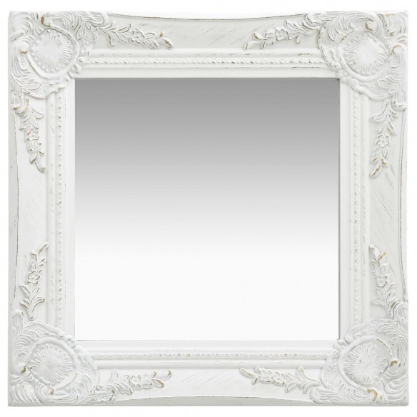 Miroir mural style baroque 40x40 cm Blanc