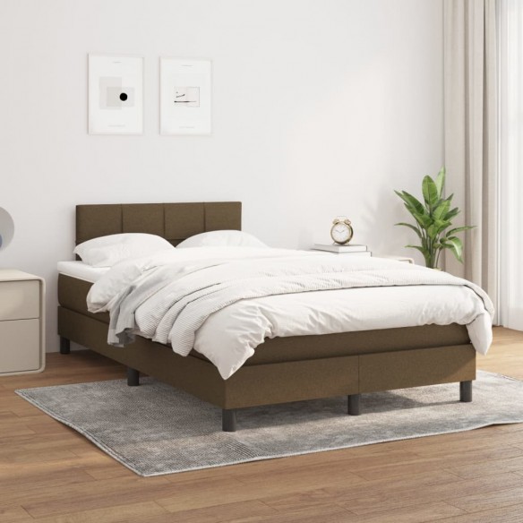 Cadre de lit avec matelas Marron foncé 120x200 cm