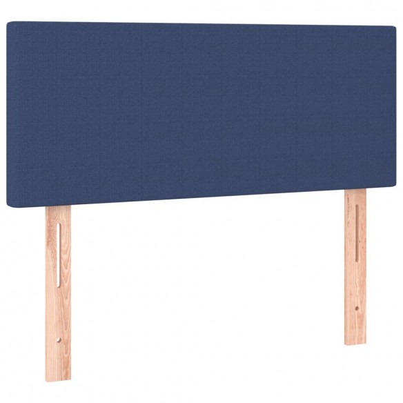 Cadre de lit avec matelas Bleu 100x200 cm Tissu