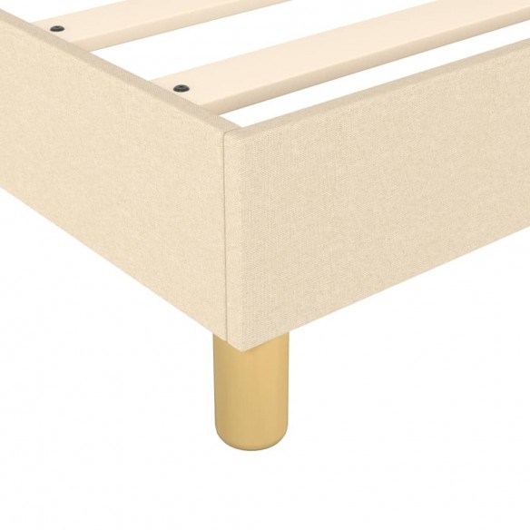 Cadre de lit avec matelas Crème 90x200 cm Tissu