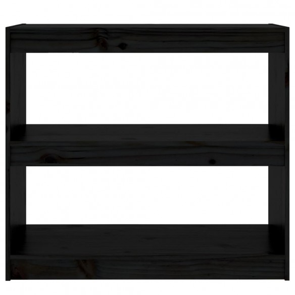 Bibliothèque/Séparateur de pièce Noir 80x30x71,5 cm Pin solide